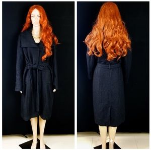 NWOT NY&Co. Princess Black Wool Coat with Belt